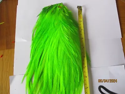 Metz Magnum Saddle Grade 2 Chartrouse Green Half Rooster Hackle Feather • $19.71