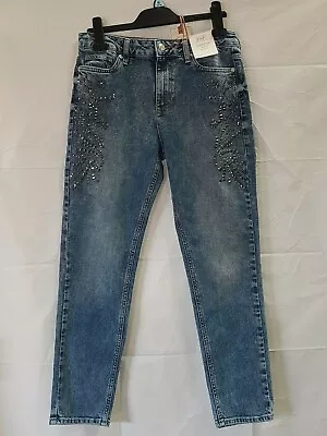Womens Fashion Jeans Blue Denim Relaxed Fit Skinny Jeans Regular Size 10 Bnwt • £10.49