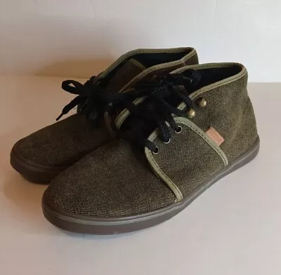 Vans Camryn Army Green Size 8.5 Womans Textile Mid-top Chukka Lace Up Skate Shoe • $19.99