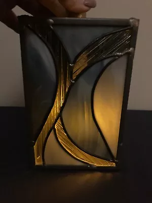 $30 • Buy Stained Glass Candle Cover Triangle Slag Glass