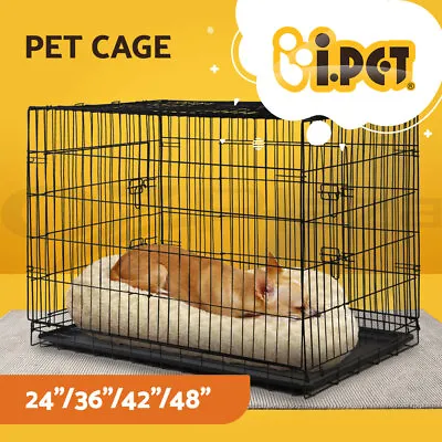 I.Pet Dog Cage Crate Large Kennel Pet Cage Cat Puppy Metal Cage 24 ~ 48  Playpen • $38.95