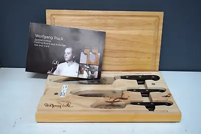Wolfgang Puck 3pc 3” 5” 7” Special Edition Knife Set & Cutting Board • $29.95