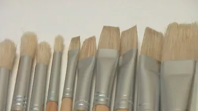 Set Of 10 Hog Hair Oil Painting Brushes • £6.45