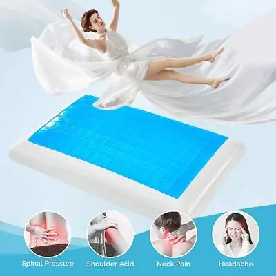 Cooling Orthopedic Memory Foam Contour Cervical Pillow Gel Firm Head Neck Back • $19.67