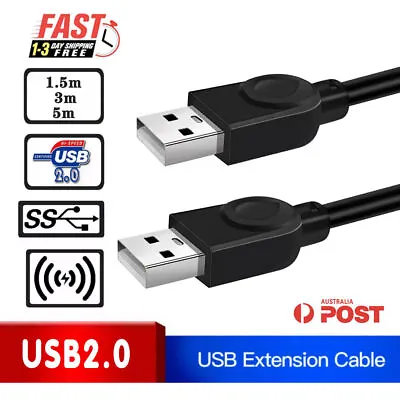 $4.39 • Buy High Speed USB 2.0 Data Extension Cable Type A Male To Male M-M Connection Cord