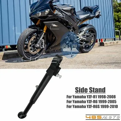 Black Adjustable Lowering Kickstand Side Stand Kit For Yamaha YZF R1 R6 98-2008 • $46.99
