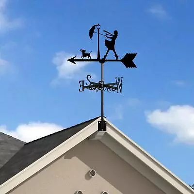 Metal Weathervane Retro Vintage Wind Vane For Cottage Courtyard Garden Decor • £17.29