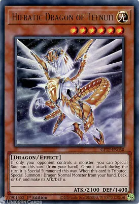 GFTP-EN050 Hieratic Dragon Of Tefnuit Ultra Rare 1st Edition Mint YuGiOh Card • £0.99