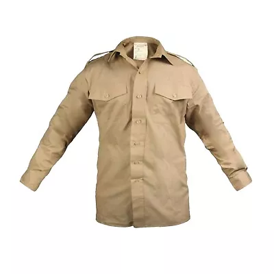 Genuine British Army Shirt Military Long Sleeve Combat Uniform Dress Beige New • £19.50