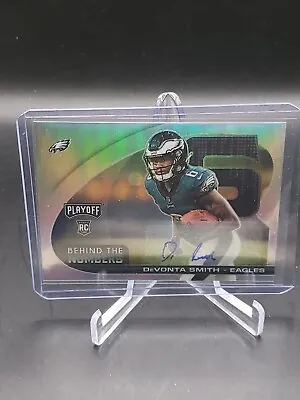 2021 Panini Playoff Prizm Behind The Numbers DEVONTA SMITH /25 Auto BTN-DSM • $229