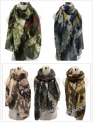 New Mix Colour Artistic Splash Colour Ink Print Pattern Scarf Gift • £3.89