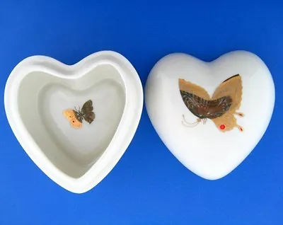 Takahashi Heart Trinket Box With 22k Gold Butterfly 4  • $22.07