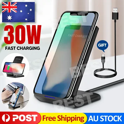 30W Wireless Charger Fast Charging Stand Dock For IPhone 11 12 13 14 15 Pro Max • $12.95