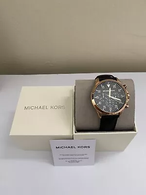 Michael Kors MK8535 Black Leather Men's Watch • $110