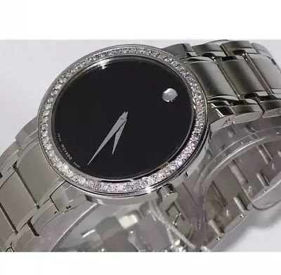 New Men's Movado Stiri Stainless Steel Custom Set Diamond Swiss Watch 0606191 • $1195