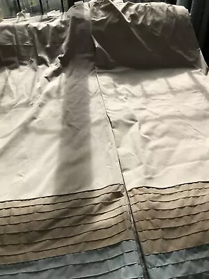 £10.95 • Buy NEXT Tab Top Fully Lined Curtains Cream,  Blue & Fawn 53”x 72 “ Great Condition