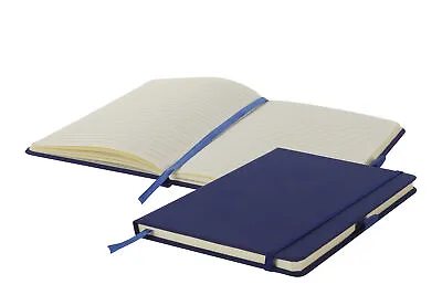 A5 Lined Hardback Notebook Notepad Ruled Noted Journal Diary Premium Book Navy • £4.49