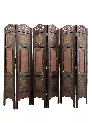 Vintage Oriental Style 6 Panel Screen Room Divider Free Standing • $344.97