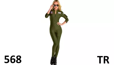 Party City Top Gun: Maverick Flight Costume For Women Halloween Olive Green S • $31.20