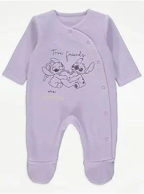 Disney Baby Girls Lilo & Stitch FLEECE Sleepsuit Babygrow 0-12 Months BNWT • £12.99