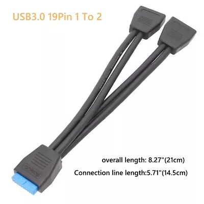 USB 3.0 Header Extension Cable 19/20 Pin 1 To 2 Y Splitter Extension Adapter • $12.69