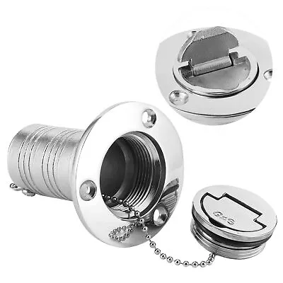 Marine Fuel Deck Fill Filler W/ Keyless Lid 316 Stainless Steel Hardware For • $26.33