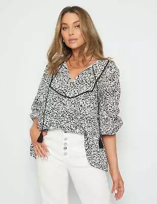 ROCKMANS - Womens Tops -  Lace Insert Peasant Top • $19.39