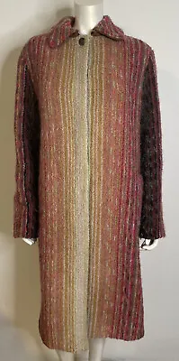 $451.33 • Buy Missoni Orange Label Looped Chenille Boucle Tweed Coat Striped 44 12 14 Pink