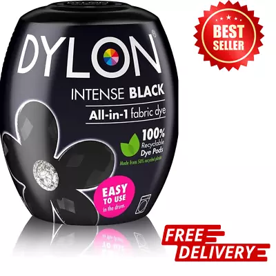 350G Intense Black Dylon Machine Dye Pod Powder Fabric Wash For Colour Clothes • £8.89