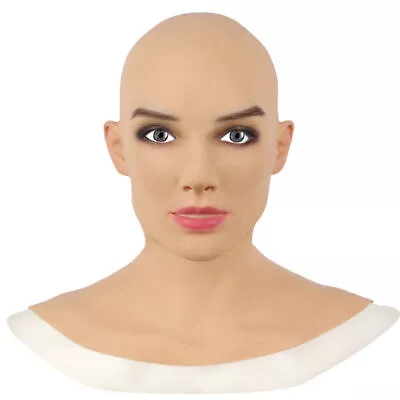 Realistic Silicone Female Mask Full Face Disguise Crossdresser Cosplay Props UK; • £20.19
