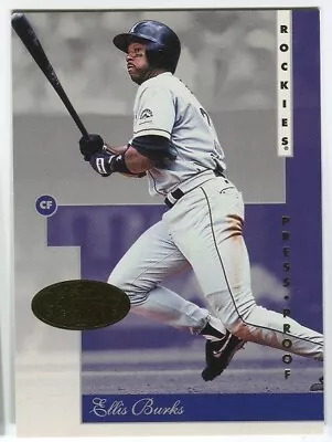 1996  ROCKIES  Leaf Signature Gold Press Proofs #143 Ellis Burks Colorado • $2.99