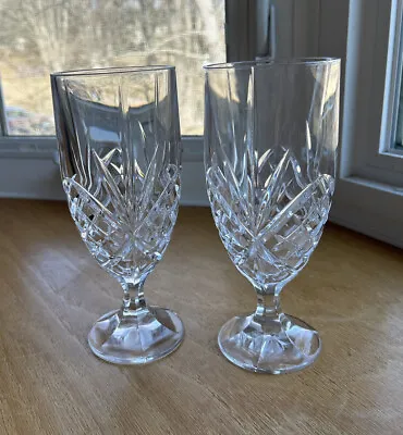 Godinger Dublin 2 Iced Tea Goblets Glasses Crystal Shannon Collection Excellent • $22.99