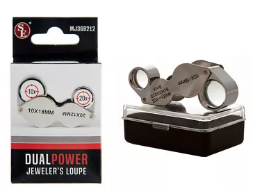 Dual Power Chrome 10x - 20x Jewelers Eye Loupe Magnifier Magnifying Glass • $9.98