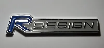 R DESIGN Badge Emblem Blue / Silver For Volvo XC60 V70 S60 V40 V60 C30 V50 • £6.99