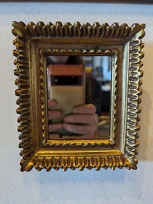 Miniature Florentine Gilded Mirror - Gold Leaf - Baroque • $29