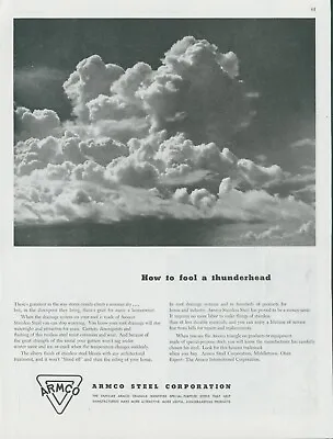 $14.99 • Buy 1949 Armco Steel Cloud How To Fool Thunderhead Drainage Home Vtg Print Ad SP13