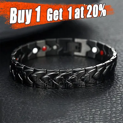 £6.38 • Buy Strong Magnetic Bracelet Titanium Therapy Bracelets For Men Arthritis Relief