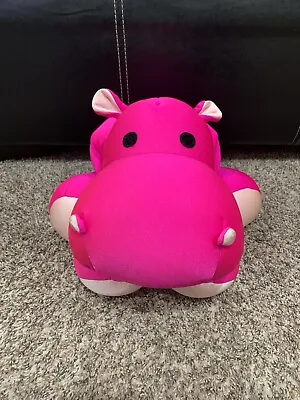 Moshi Microbead Pink Hot Pink Hippo Nylon Pillow Hippopotamus Stuffed Brentwood • $99.99