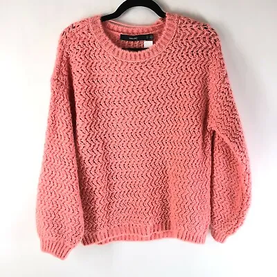 Vero Moda Freja Sweater Crew Neck Oversized Chunky Knit Pink Size M • $24.99