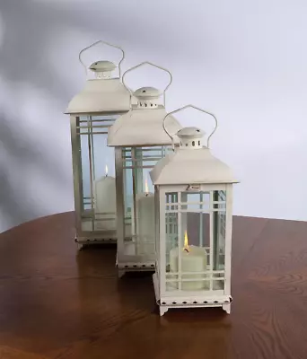 Lantern (Set Of 3) 14 H 17 H 20 H Metal/Glass Style2 • $94.81