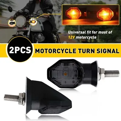2x Amber Smoke Motorcycle Mini Turn Signal LED Indicator Lamp Light For Honda • $11.09