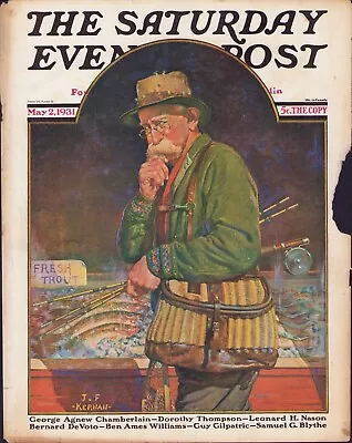 MAY 2 1931 Trout Fishing No Catch But...? SATURDAY EVENING POST COVER ONLY • $99.95