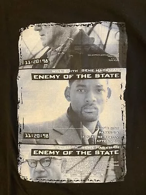 VINTAGE 1998 Enemy Of The State Movie Promo T-Shirt Black Sz Large Will Smith  • $149