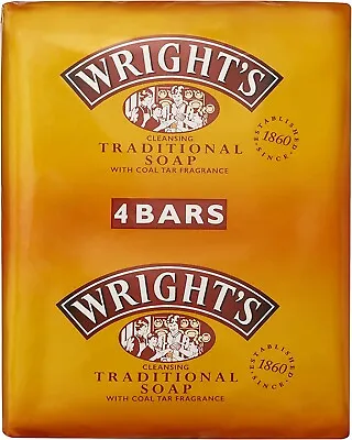 Wrights Traditional Soap With Coal Tar Fragrance 100g 4 Bars • £6.83