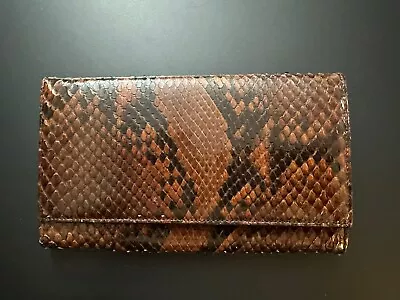 Vintage Giorgio Armani Women’s Brown Snakeskin Wallet Made In Italy • $34.99