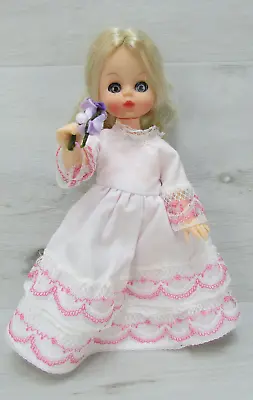 VINTAGE 7.5  DOLL By SYMBOL OF QUALITY Made In Hong Kong Blonde Holding Flower • $7.59