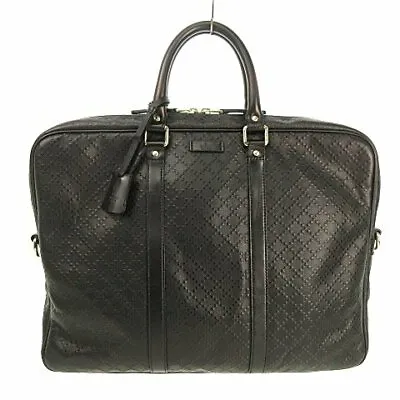 $772.60 • Buy Gucci Diamante Briefcase Leather Black Gold Metal Fittings 41x31x6cm Men's Used