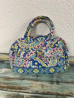 Vera Bradley Capri Retired Capri Blue Mini Bowler Handbag Purse Bag • $26.99