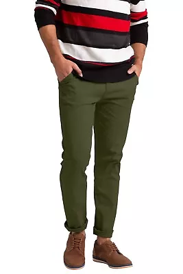 Mens Full Pant Slim Fit Classic Casual Stretch Cotton Skinny Chino Dress Pants • $25.99