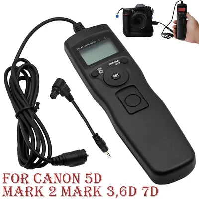 Timer Remote Control For Canon 7D 6D 5D 50D 40D 30D Mark II Hot Intervalometer • £14.80